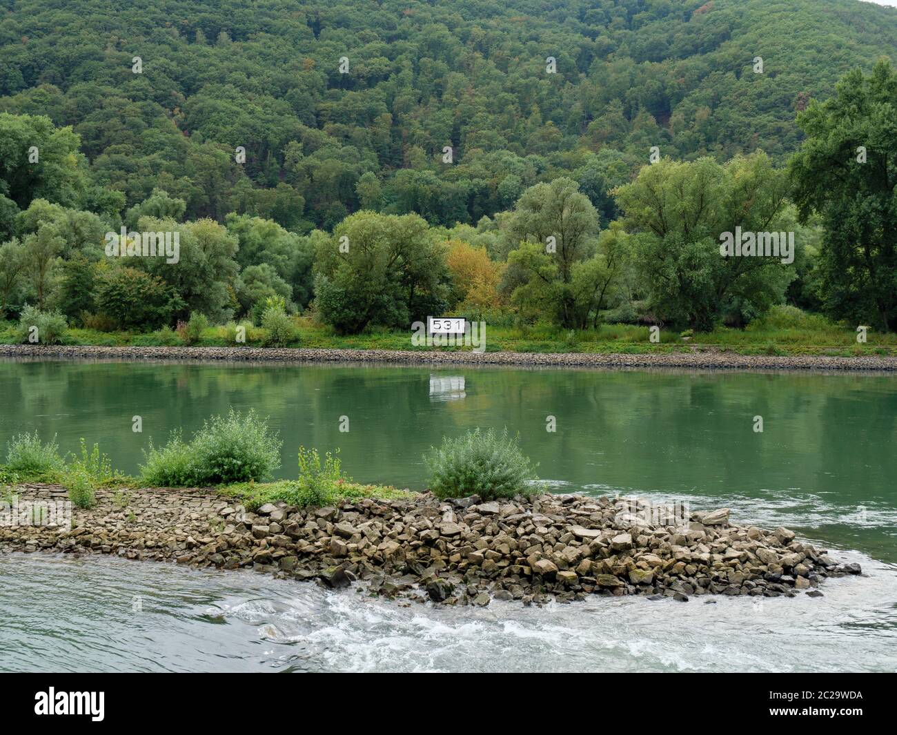 il fiume reno vicino a bingen in germania Foto Stock