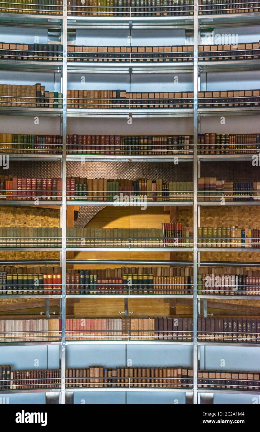Giacarta, Indonesia - 19 febbraio 2019: L'interno della Biblioteca Nazionale della Repubblica di Indonesia, con molti libri. Foto Stock