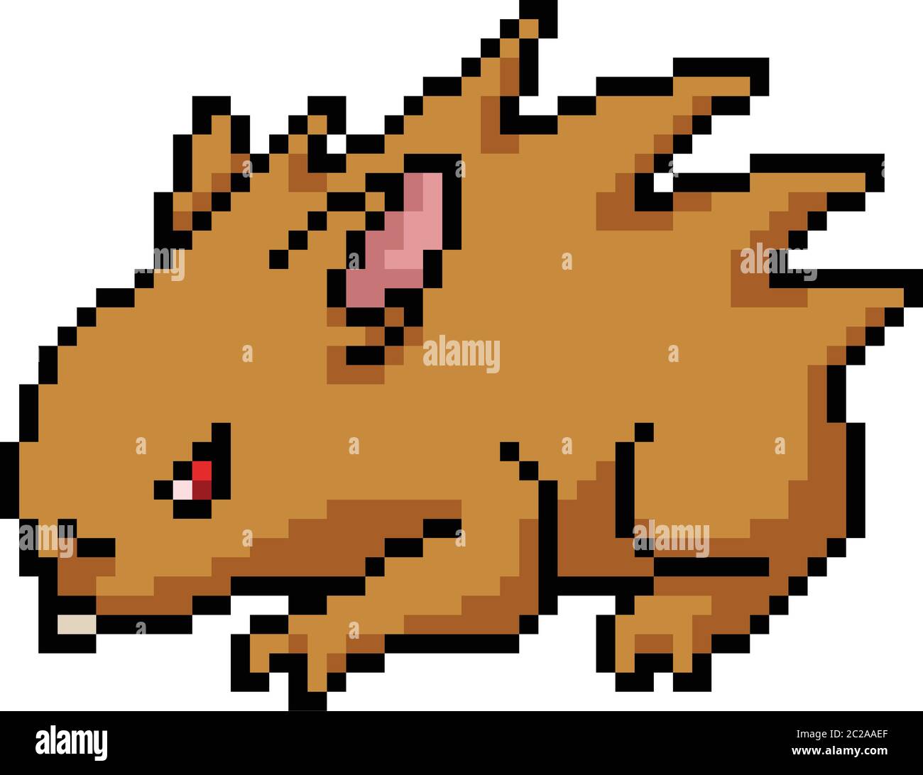 vettore pixel art mostro porcupine isolato cartone animato Illustrazione Vettoriale