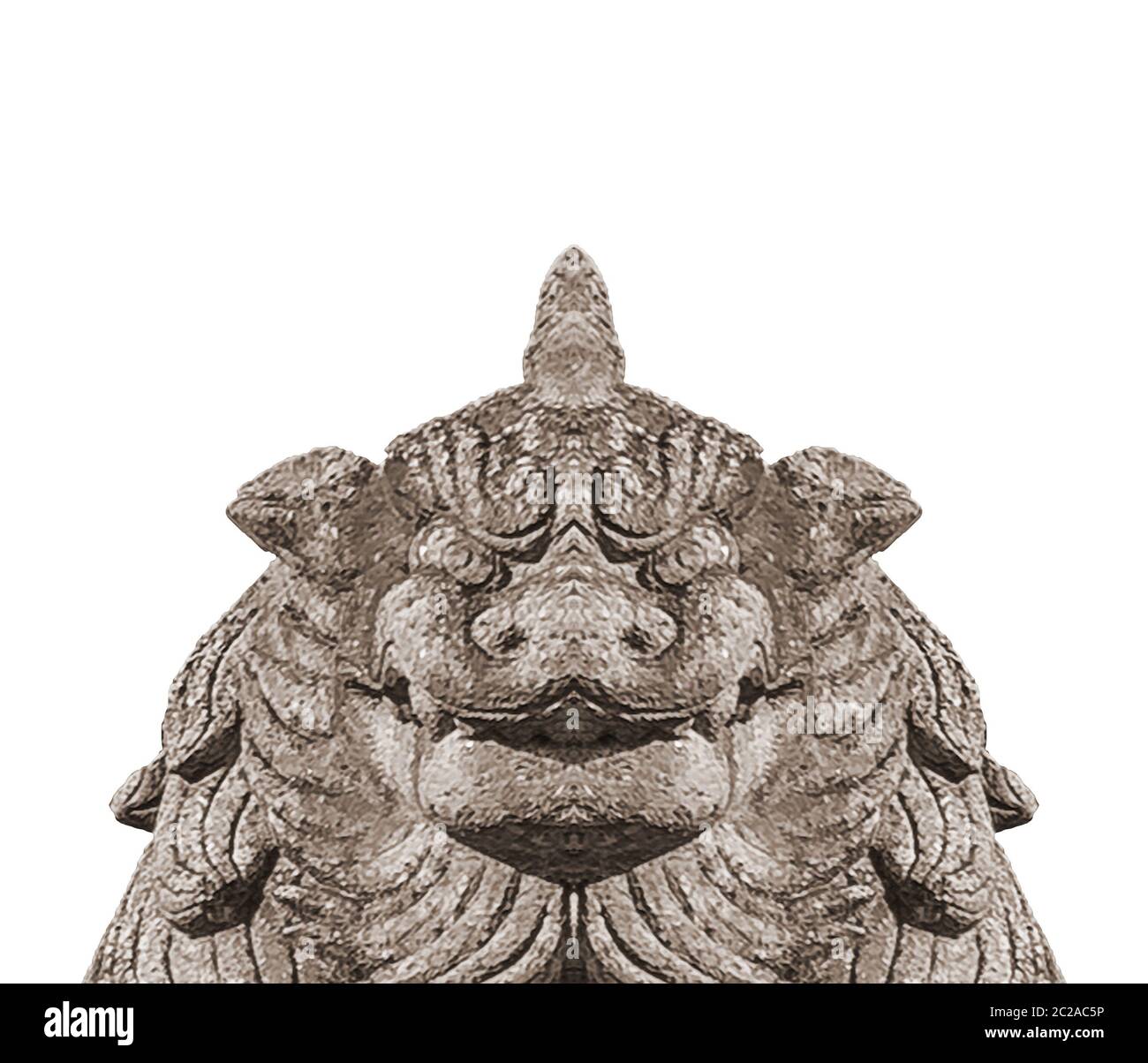 Demon Sculpture isolato sfondo bianco Foto Stock