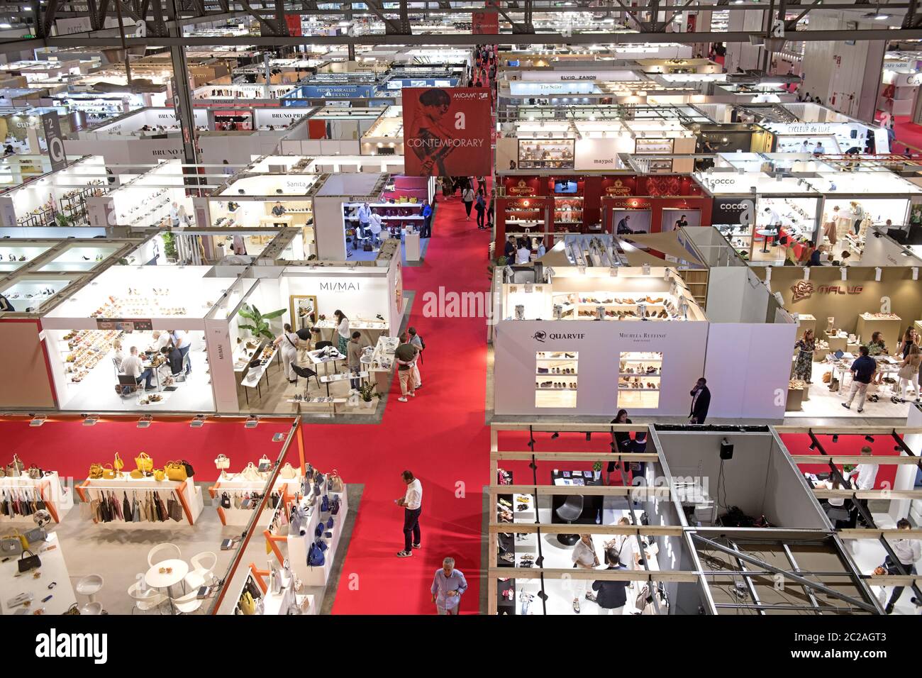 Vista panoramica sulla fiera internazionale delle calzature, MICAM, a Milano. Foto Stock