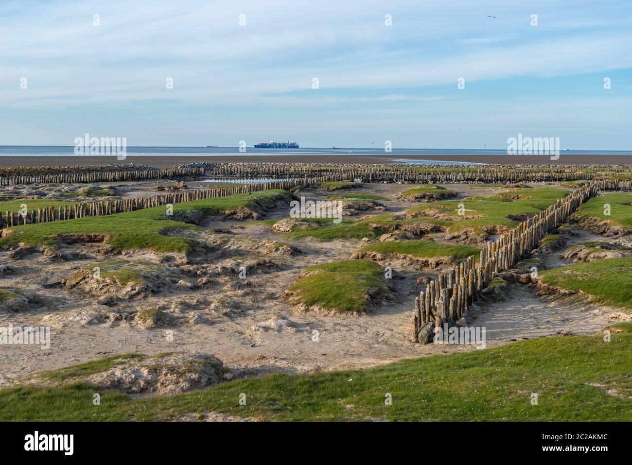 Isola del Mare del Nord di Neuwerk nel Mare di Wadden, Stato federale di Amburgo, Patrimonio dell'Umanità dell'UNESCO, Parco Nazionale zona II, Germania del Nord, Europa Foto Stock