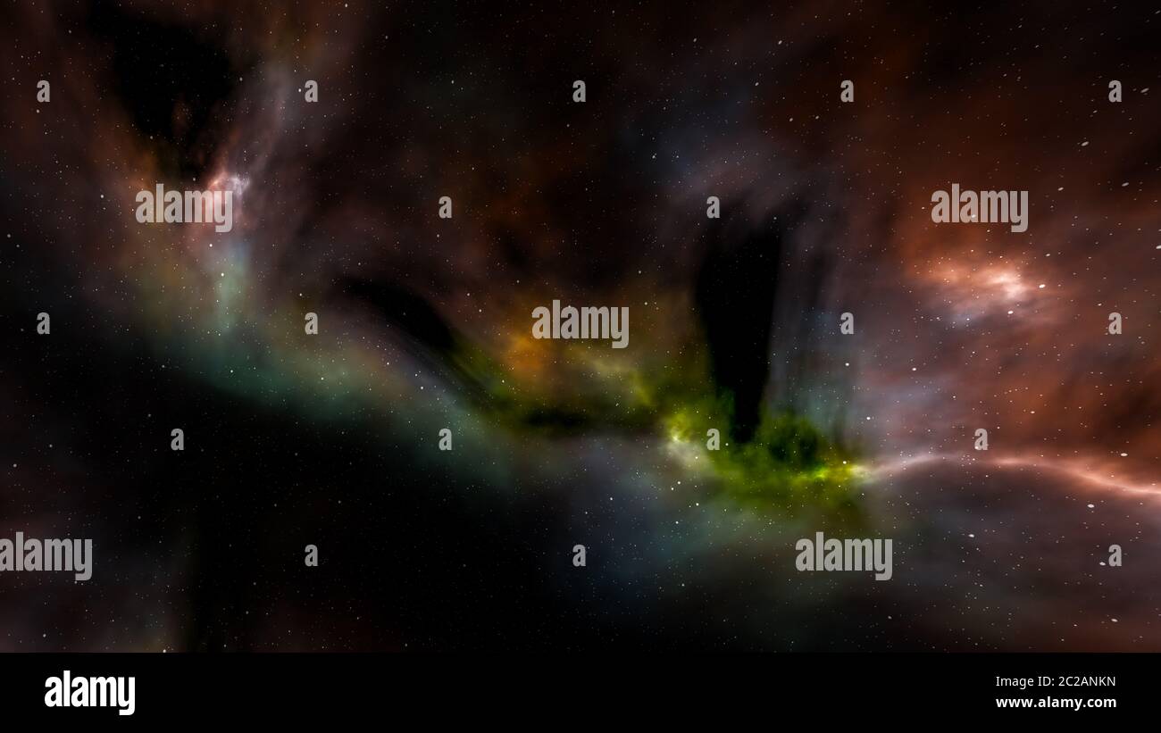 cielo notturno con stelle e nebulosa Foto Stock