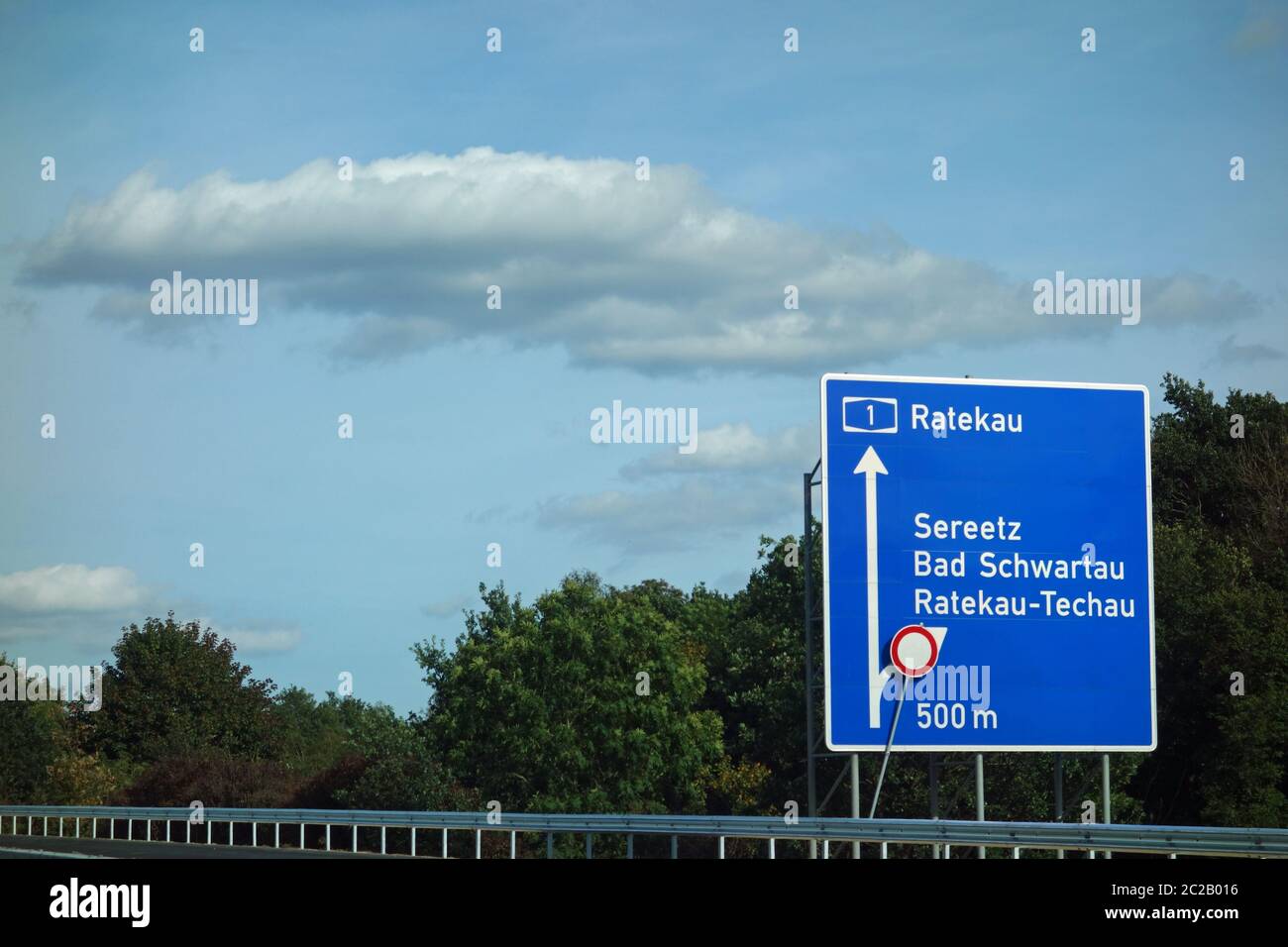 Uscita autostrada federale Ratekau, Sereetz, Bad Schwartau, Ratekau Tichau Foto Stock