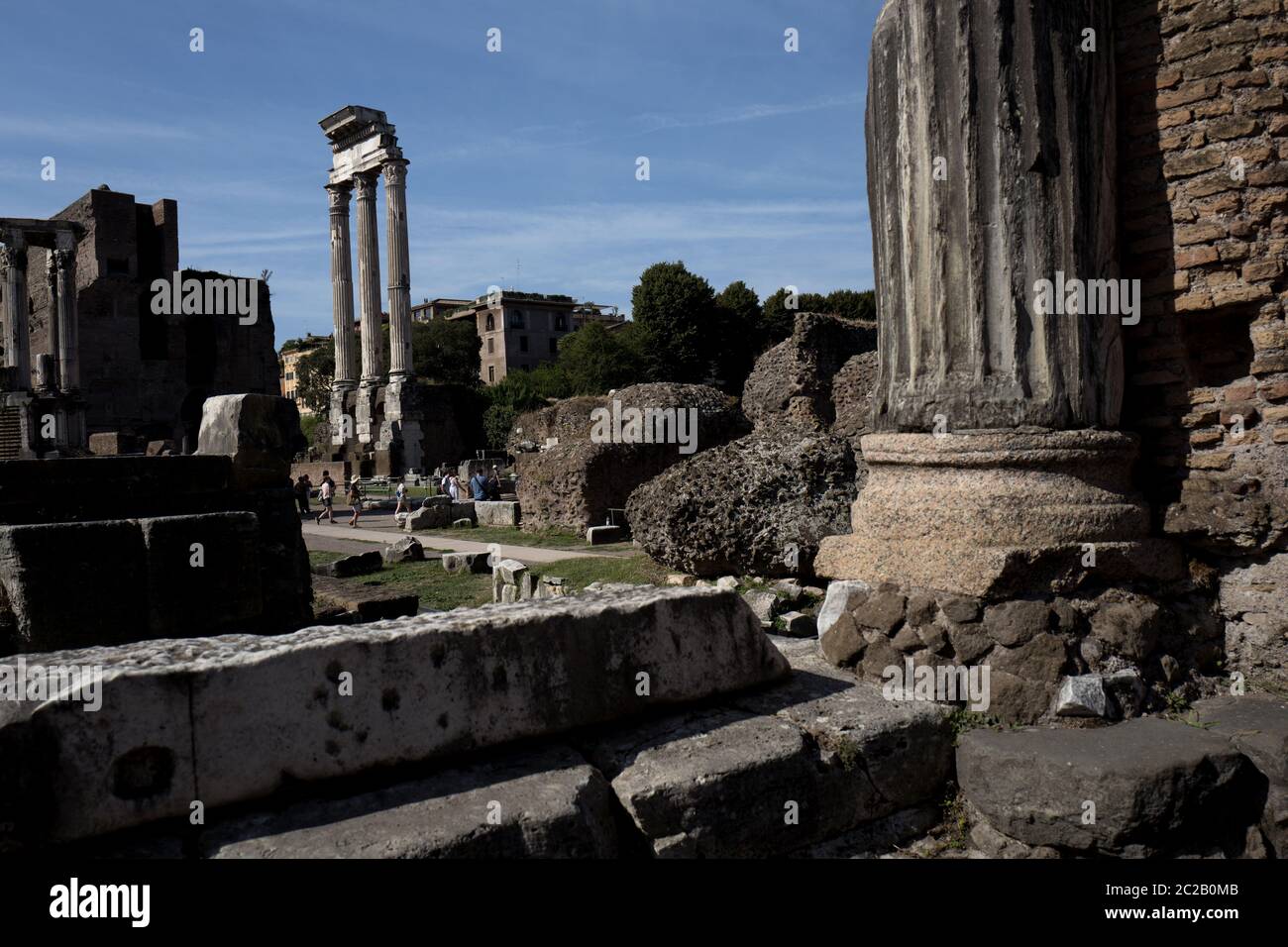 Sito archeologico del forum romano, a Roma, Italia Foto Stock