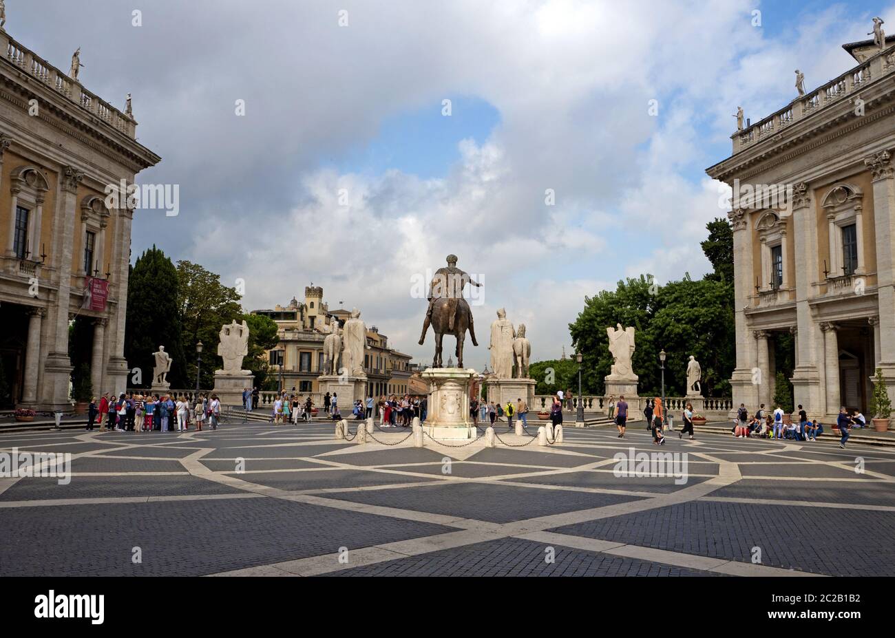 Piazza Campidoglio, Roma Italia Foto Stock