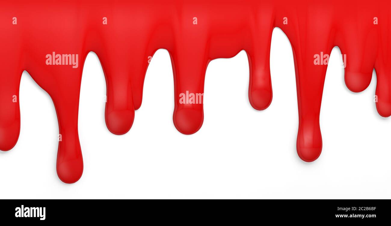 Vernice goccia sangue sanguinoso rosso arte acquerello flusso flusso flusso sfondo flusso 3D Foto Stock