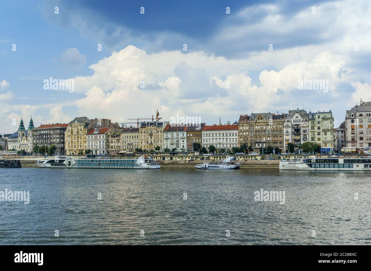 Argine del Fiume Danubio, Budapest, Ungheria Foto Stock