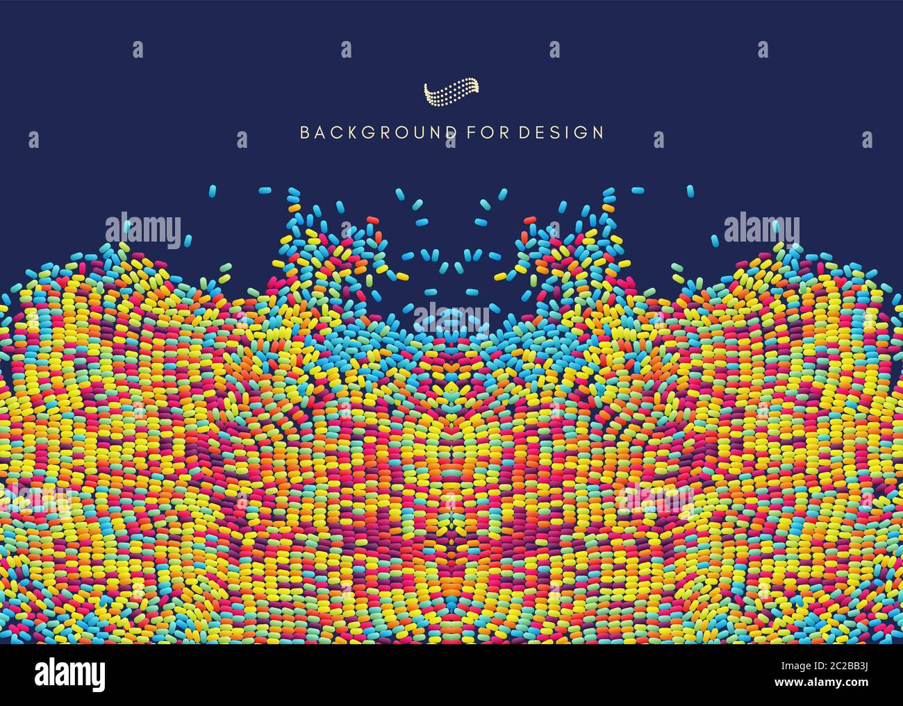 Matrice irregolare o matrice di ovali casuali. Sfondo sfragato in piccoli frammenti. Illustrazione del vettore di movimento. Illustrazione Vettoriale