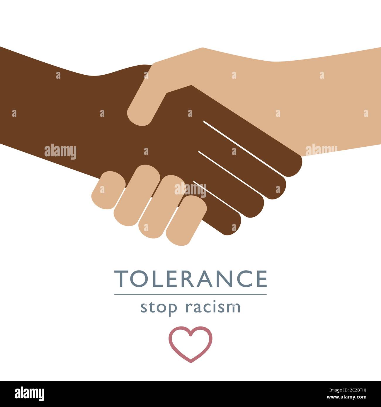 Handshake persone con differente concetto di tolleranza del colore della pelle illustrazione vettoriale EPS10 Illustrazione Vettoriale