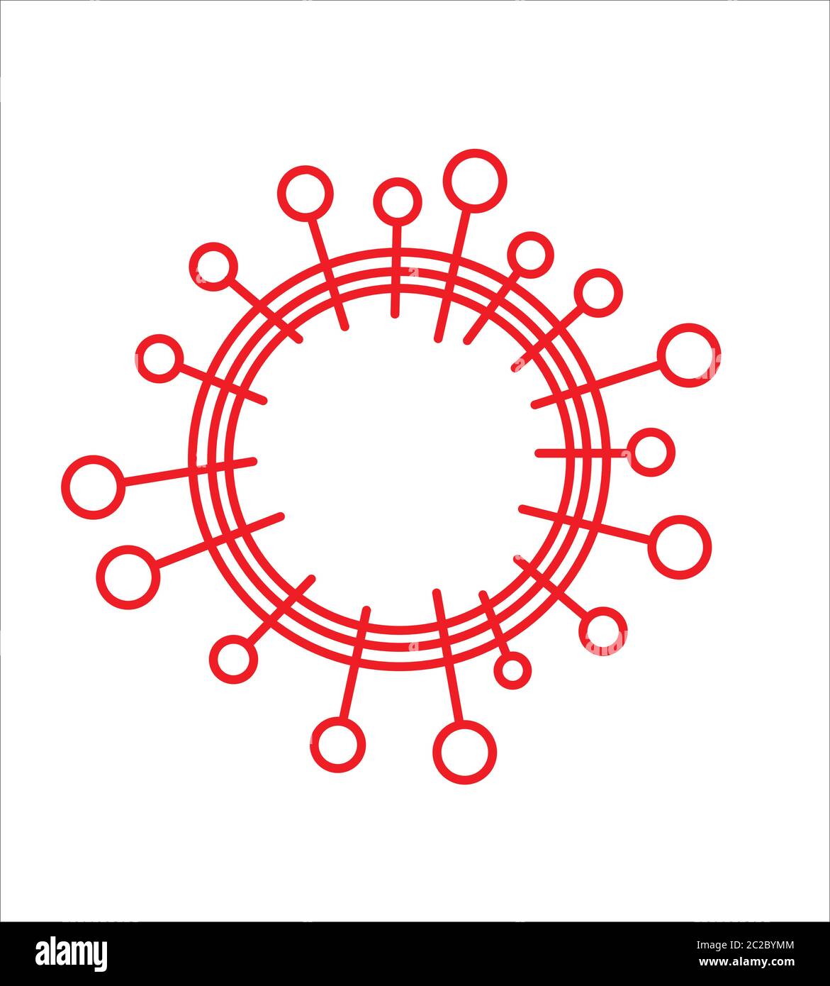 Vettore dei microbi del coronavirus che simboleggia l'epidemia di Coronavirus Illustrazione Vettoriale