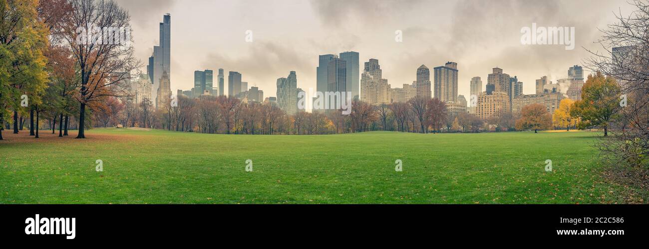 Central Park a Rainy day, New York City, Stati Uniti d'America Foto Stock