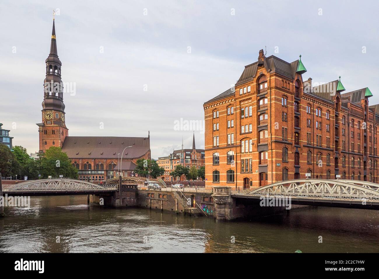 Germania, città anseatica libera di Amburgo - flotte nello Speicherstadt Foto Stock