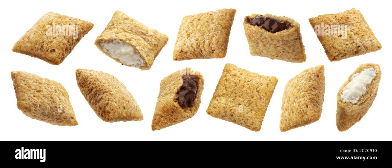 Il mais dolce pad con cioccolato al latte e il riempimento isolato su sfondo bianco Foto Stock