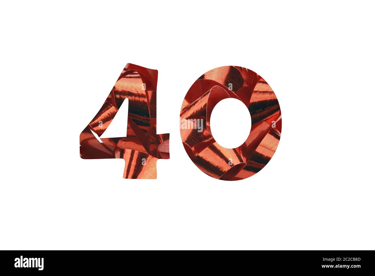 Numero 40 tagliata da un nastro rosso Foto Stock