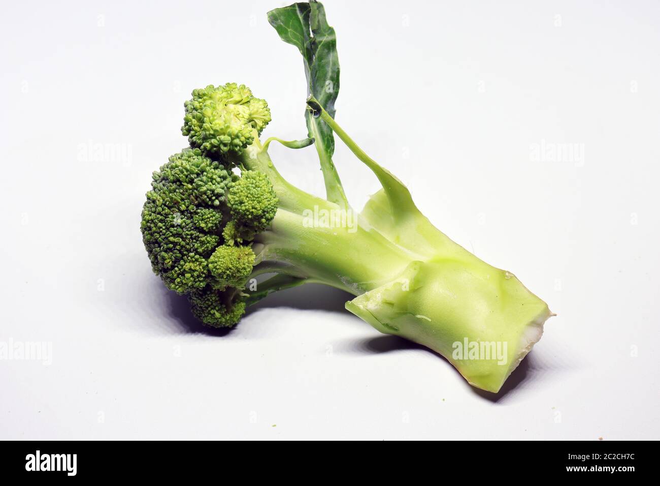 Freschi broccoli sani isolati su sfondo bianco Foto Stock