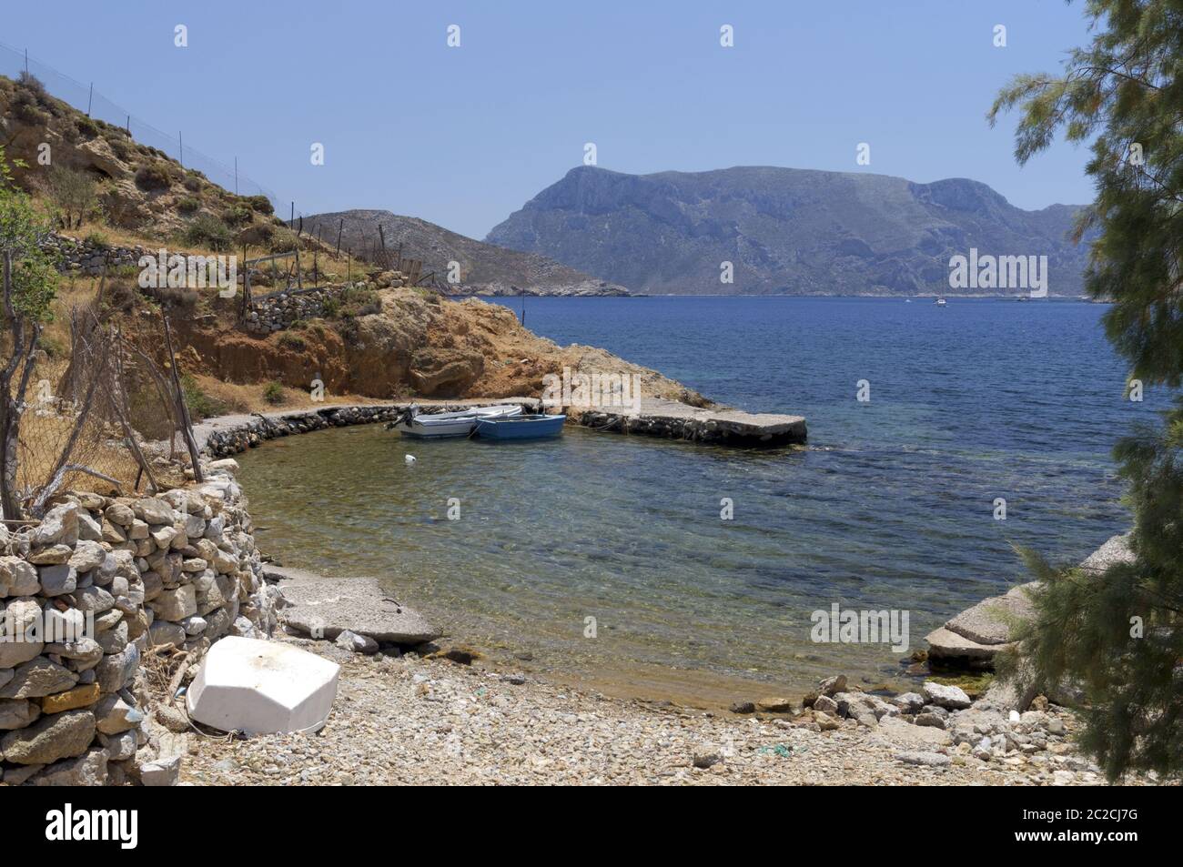 Emborios, Kalymnos o Kalimnos, isole Dodecanesi, Grecia. Foto Stock