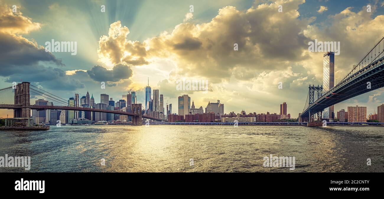 vista panoramica sullo skyline di new york Foto Stock