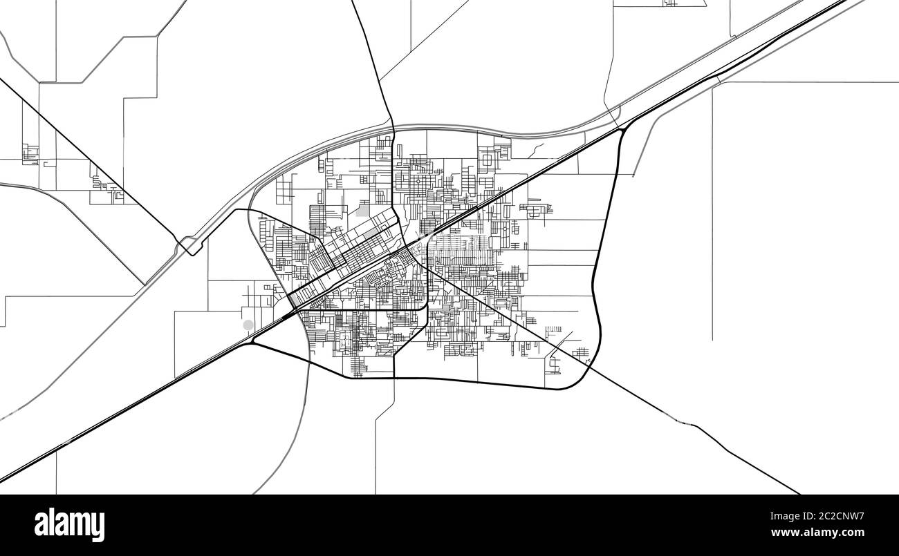 Mappa urbana di Okara, Pakistan, Asia. Illustrazione Vettoriale