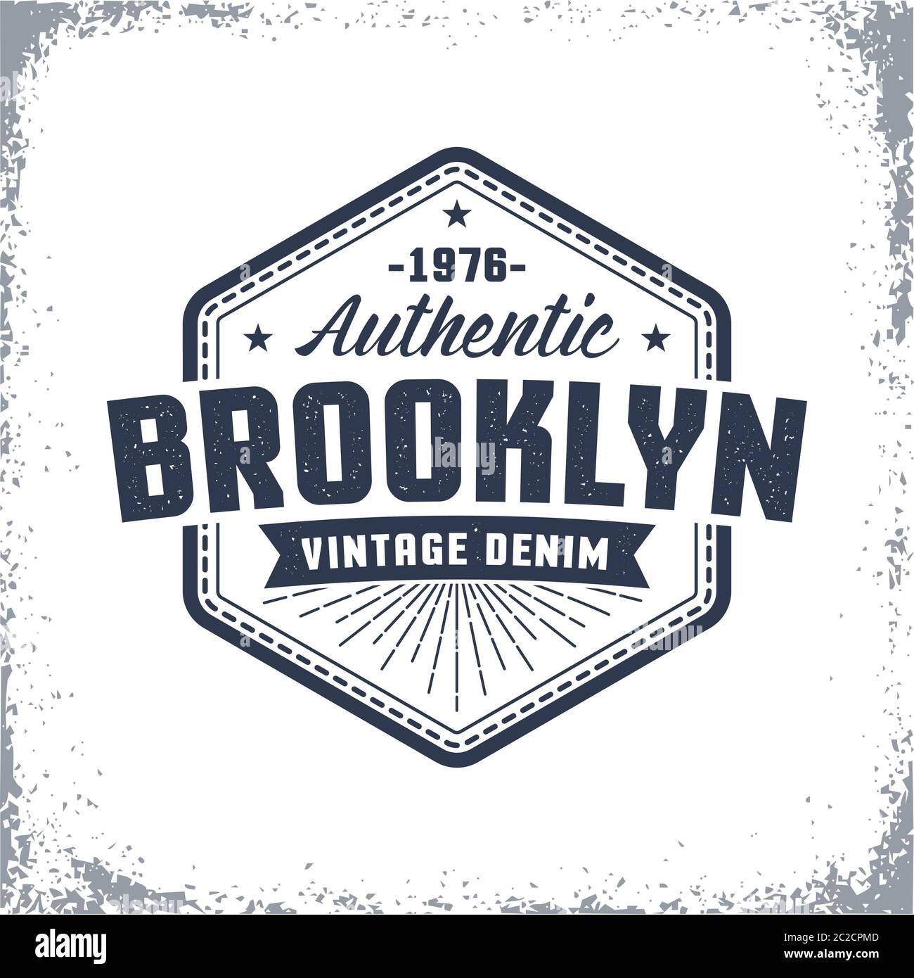 Logo Brooklyn vintage con effetto grunge Illustrazione Vettoriale