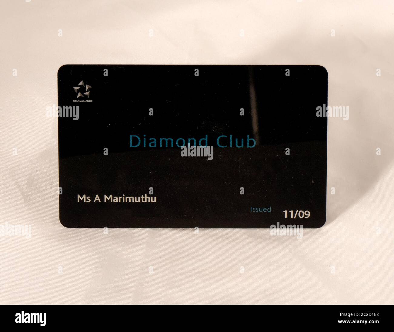 La carta fedeltà Old Diamond Club della compagnia aerea British Midland, il livello più alto della sua iscrizione Star Alliance. Foto Stock