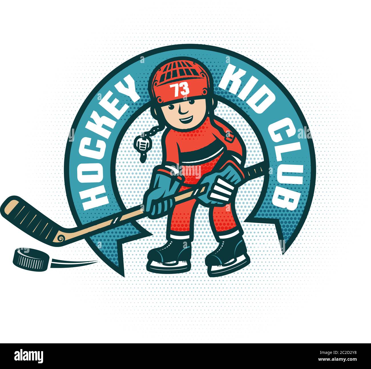 Logo del club di hockey per bambini Illustrazione Vettoriale