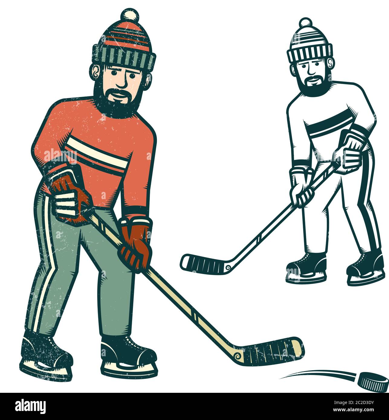 Giocatore di hockey casual Illustrazione Vettoriale