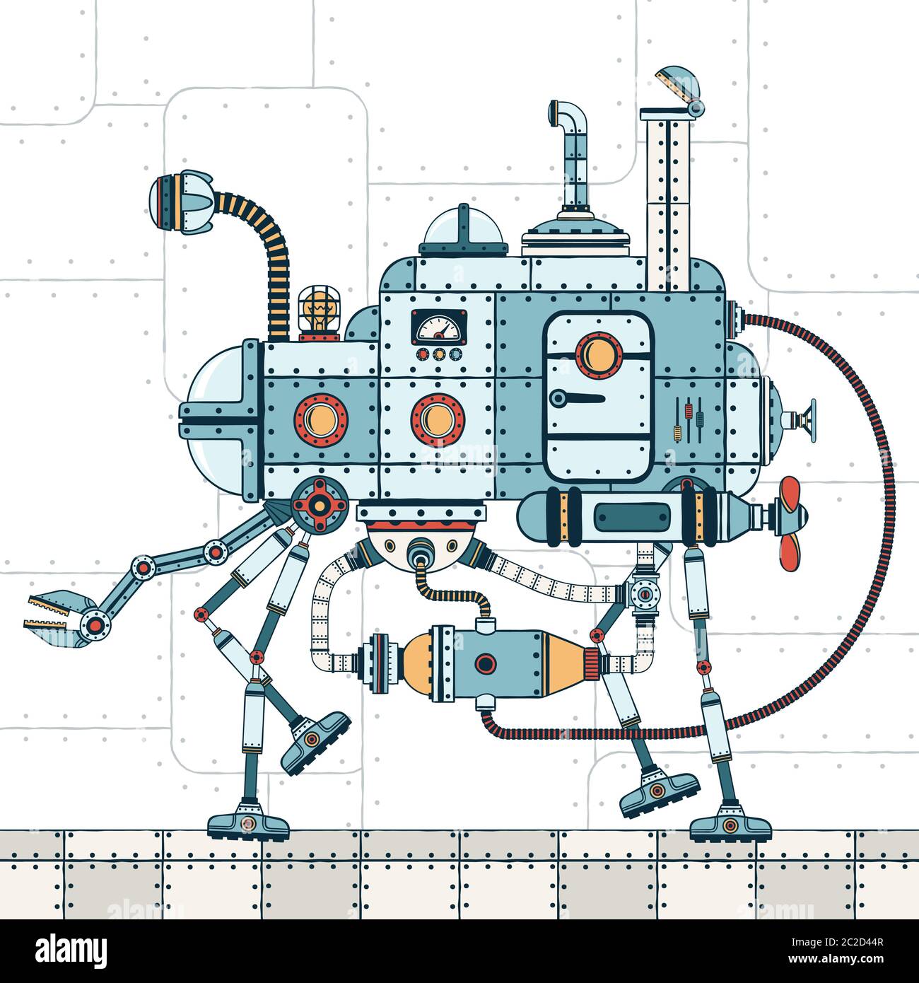 Macchina in metallo per camminare Illustrazione Vettoriale