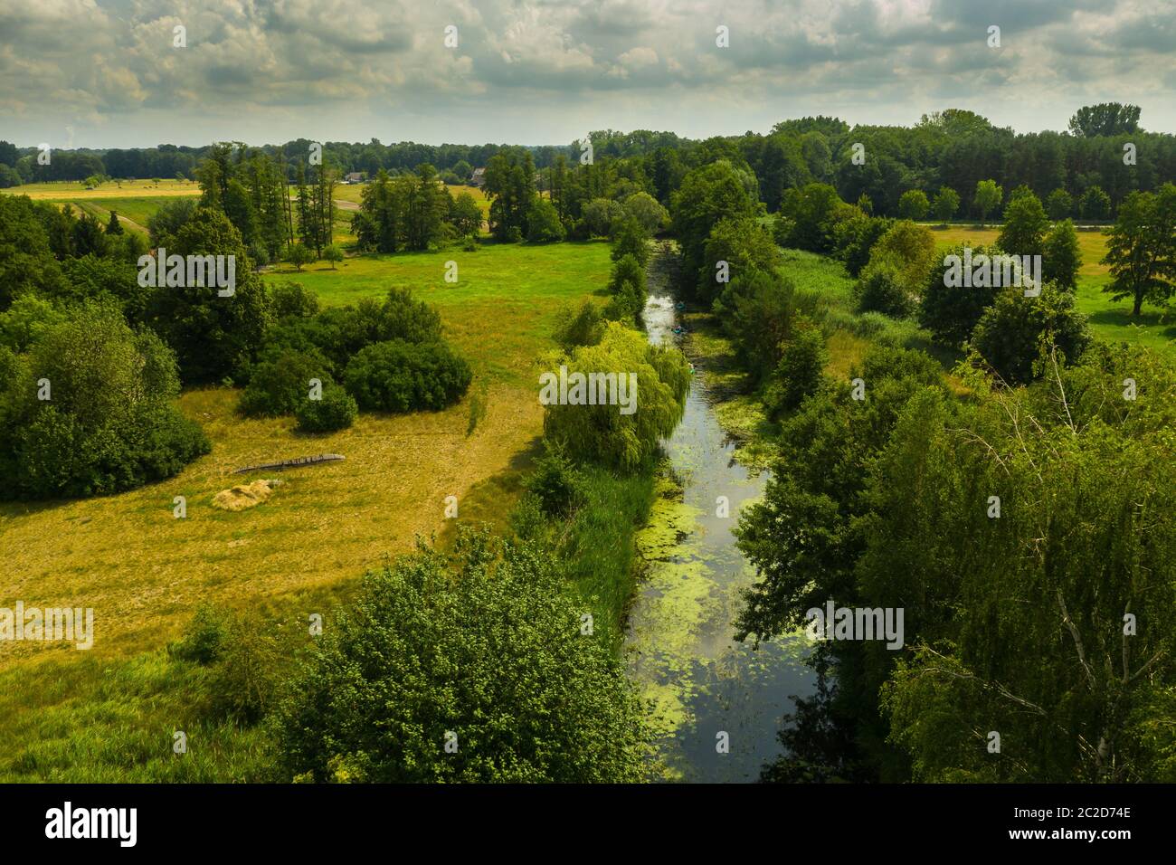 Vista su kayak sul fiume Foto Stock