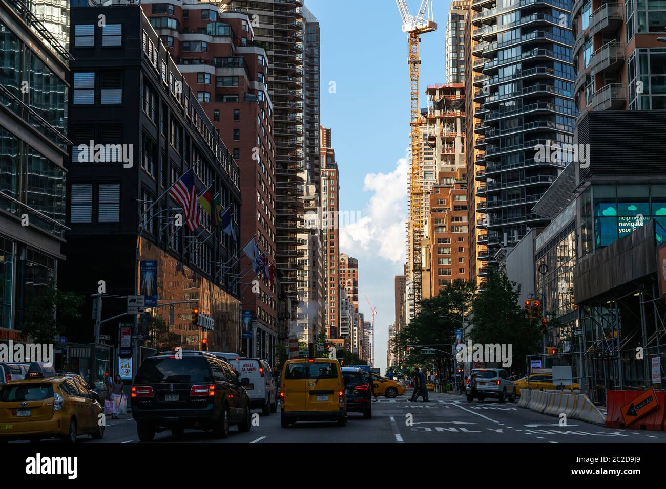 New York City / USA - LUGLIO 27 2018: Grattacieli ed edifici su Lexington Avenue nel centro di Manhattan Foto Stock