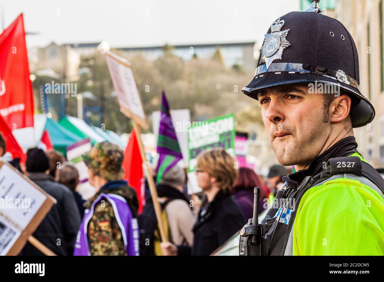 Dimostrazione di orologi British Polizian Foto Stock
