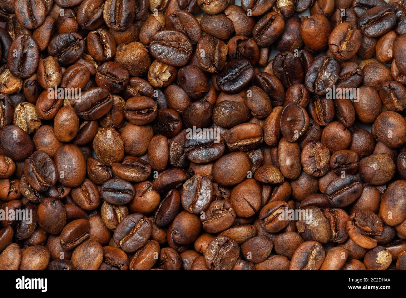 Caffè biologico tostato - caffè arabica - texture artesanal Foto Stock