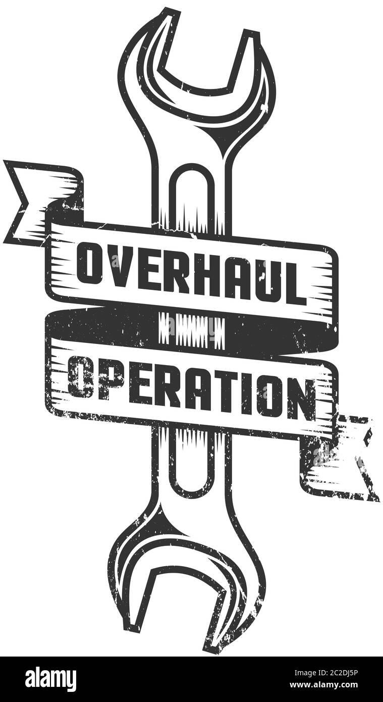 Officina di riparazione con logo retro Illustrazione Vettoriale