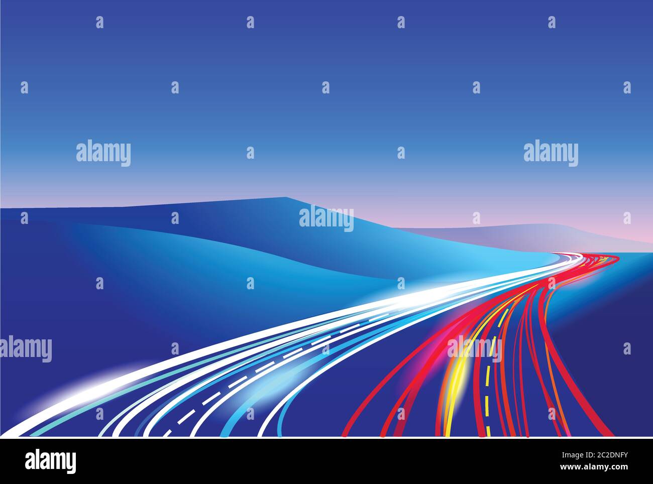 illustrazione vettoriale stilizzata del modo. può essere utilizzato in una varietà di lavoro, illustrazione da autostrade per illustrare il lavoro di linee a fibra ottica Illustrazione Vettoriale