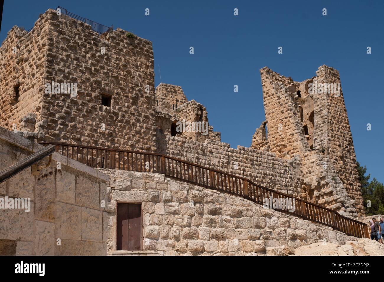 Il castello di Ajloun nel nord-ovest della Giordania. Paesi arabi e crociati fort. Foto Stock