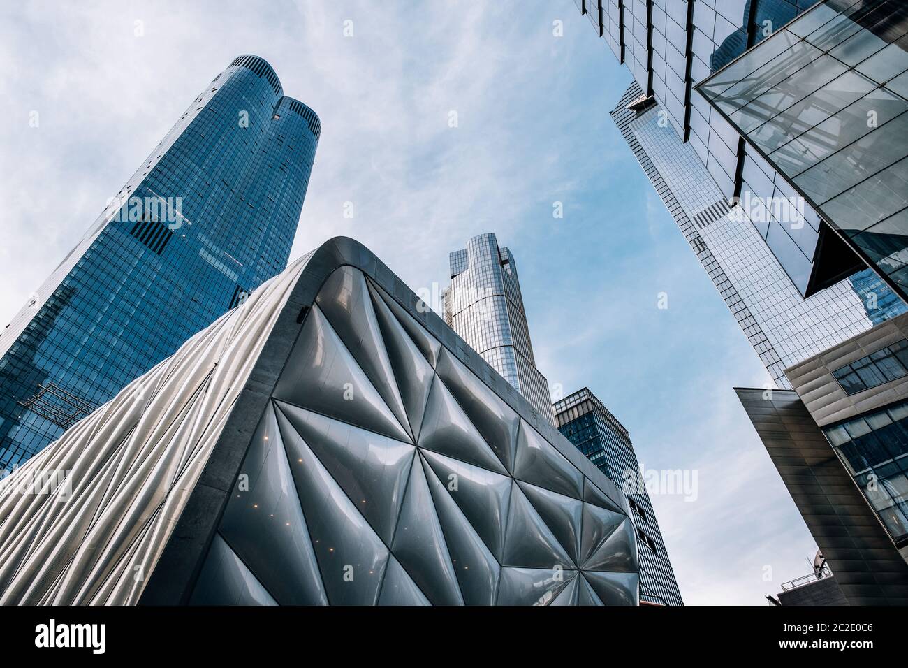 Vista su grattacieli di Hudson Yards nel centro di New York City Foto Stock