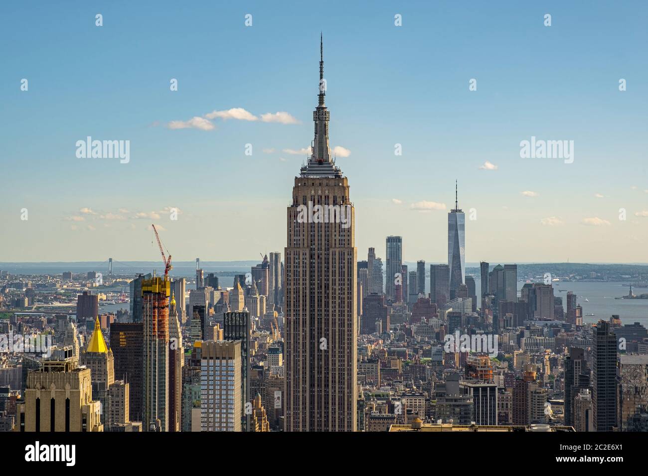 Vista panoramica del centro di New York dal Rockefeller Center sul tetto Foto Stock