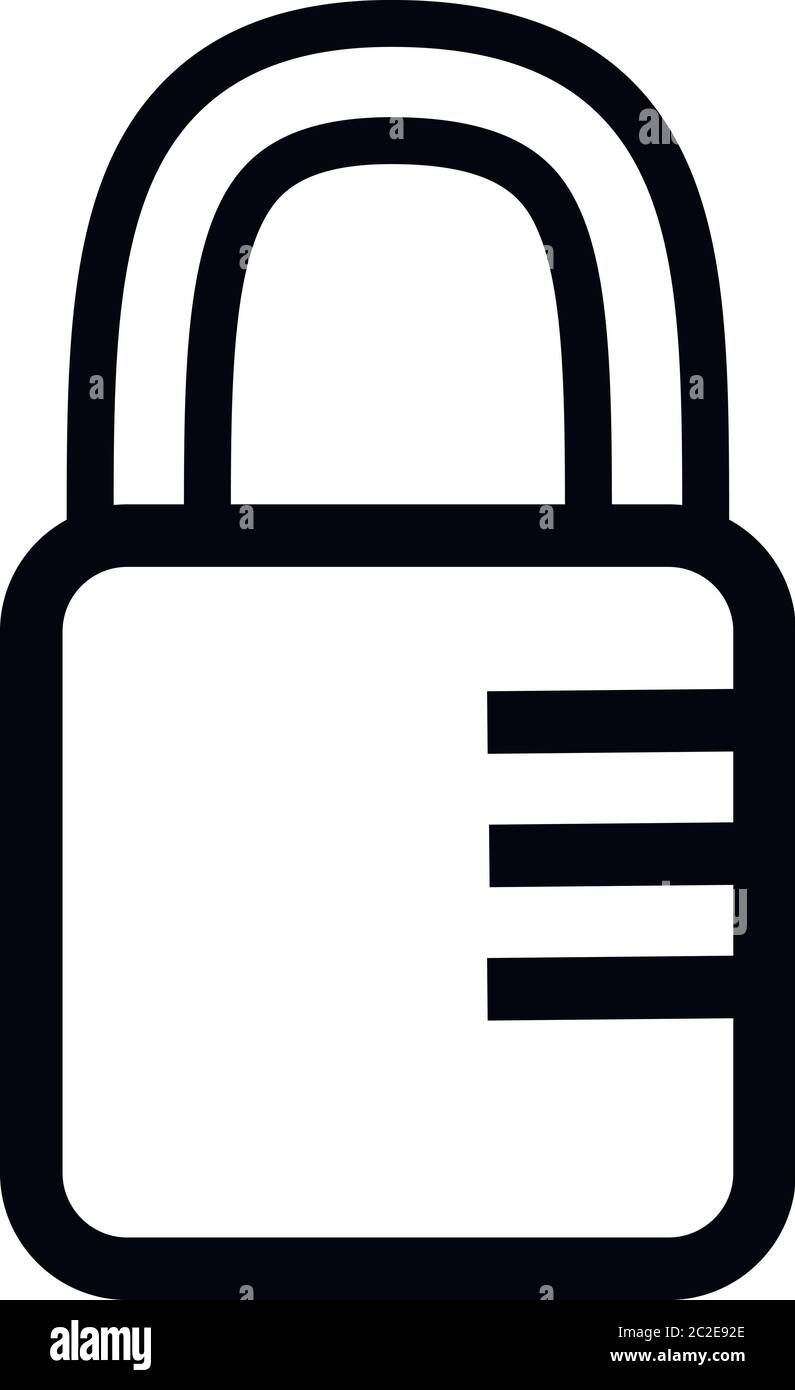 Icona lucchetto con codice moderno.utilizzare per i siti Web, corsi sulla sicurezza informatica e funzioni bloccate. Illustrazione Vettoriale