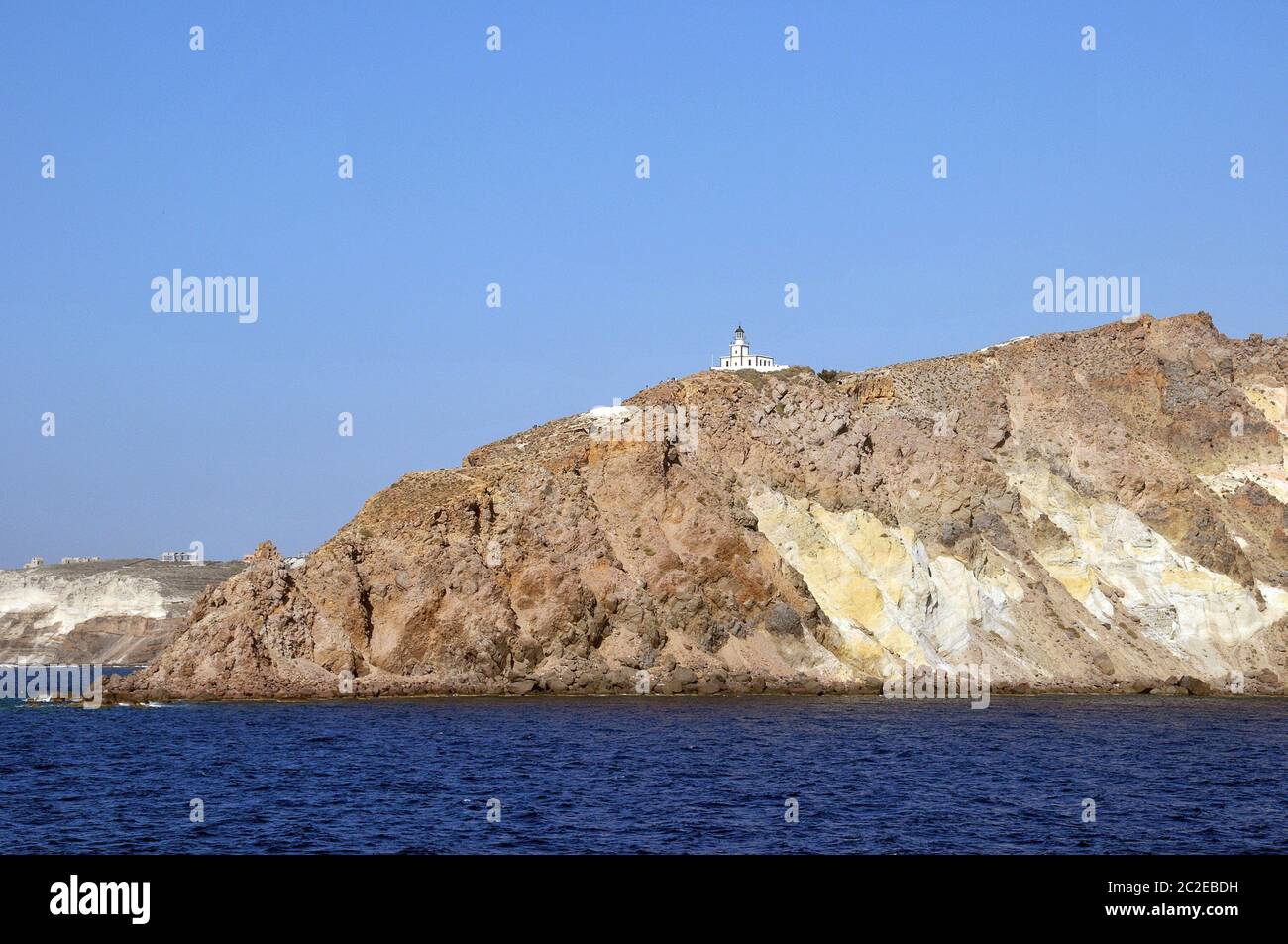 Costa di Santorini Foto Stock