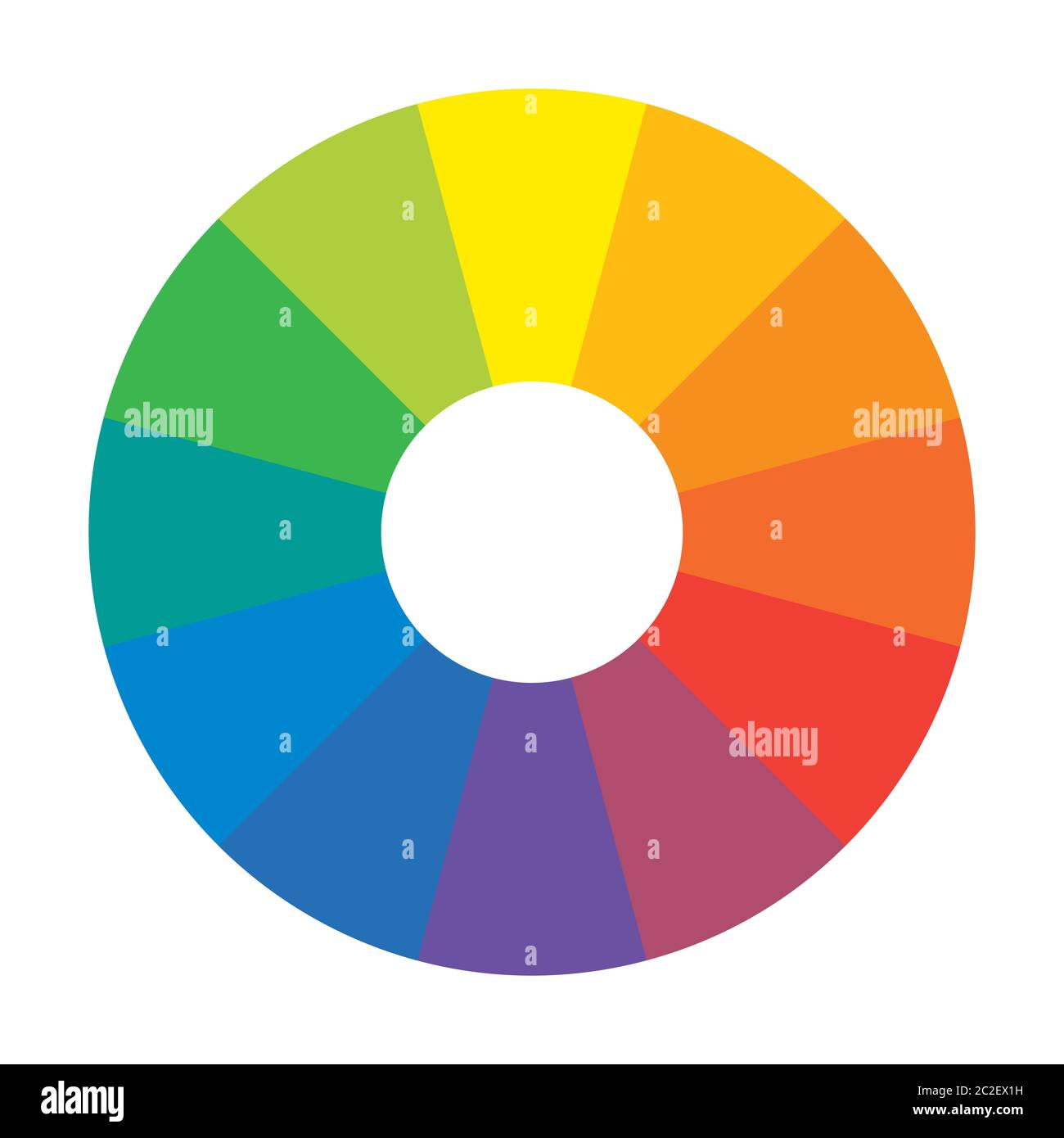 Multicolor Rainbow spettrale cerchio di 12 segmenti. Armonica spettrale tavolozza. Foto Stock