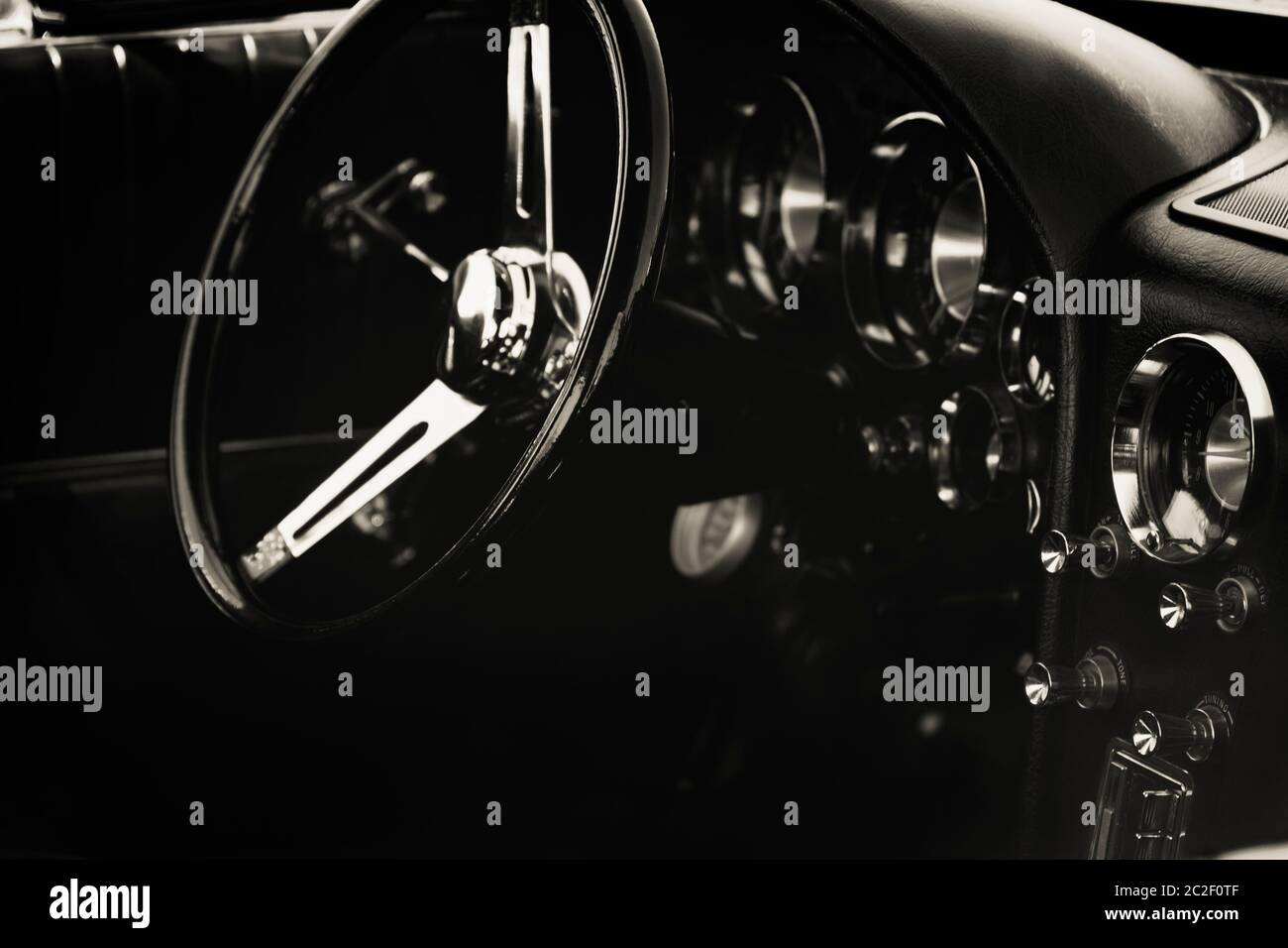 Interni di una classica auto americana Foto Stock