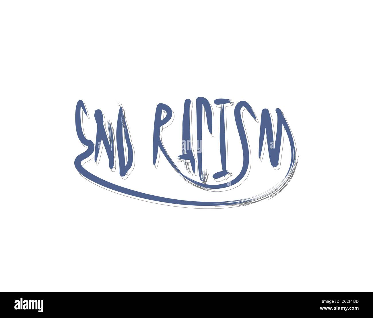 Testo di fine razzismo su sfondo bianco nell'illustrazione vettoriale Illustrazione Vettoriale