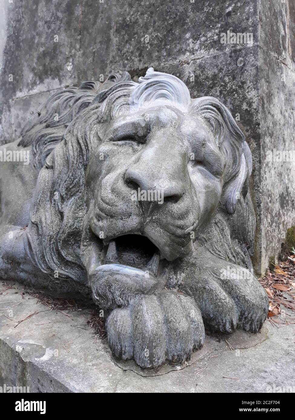 Scultura del leone Foto Stock