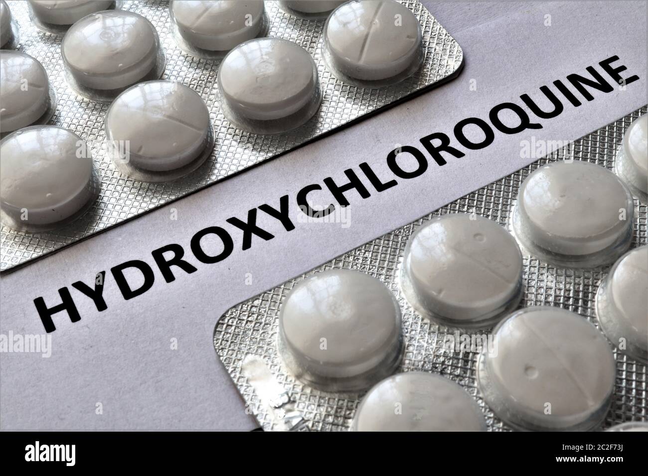 Hydroxyhloroquine è un farmaco usato per prevenire e trattare la malaria.ITS anche in fase di test come un farmaco per combattere il coronavirus o l'epidemia di covid19. Foto Stock