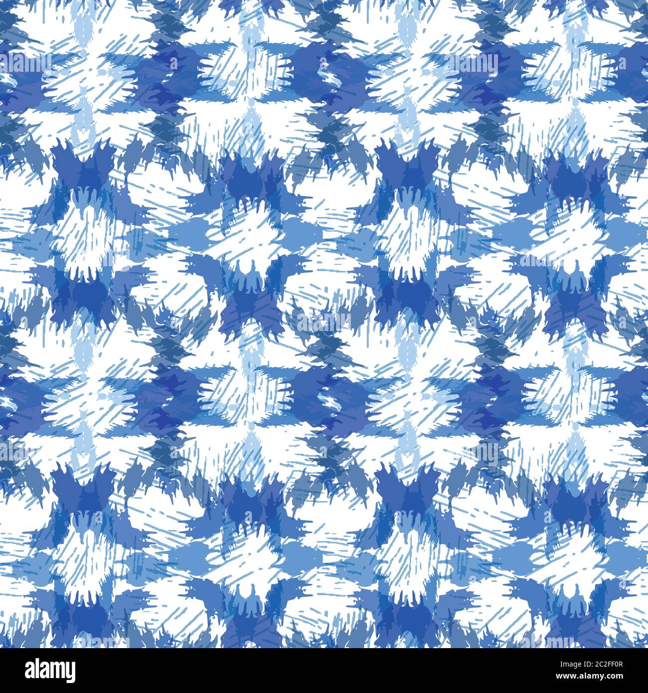 Sfondo colorato a righe shibori sfocato. Striscia irregolare a motivo continuo su sfondo bianco sbiancato. Batik in stile giapponese tinto a tuffo Illustrazione Vettoriale