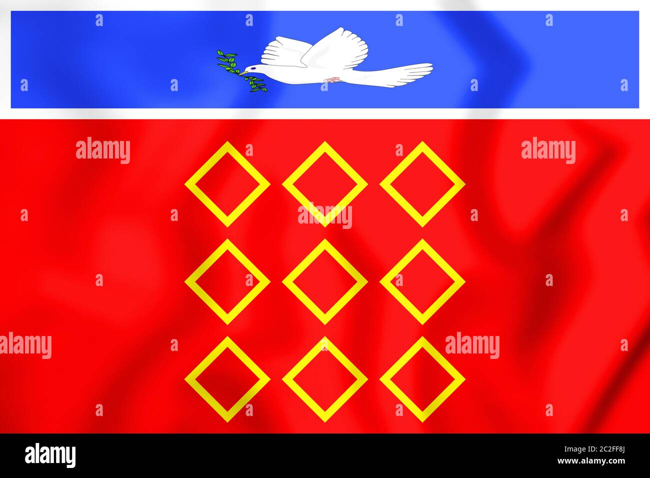 3D Bandiera di Zebbug, Malta. 3D'illustrazione. Foto Stock