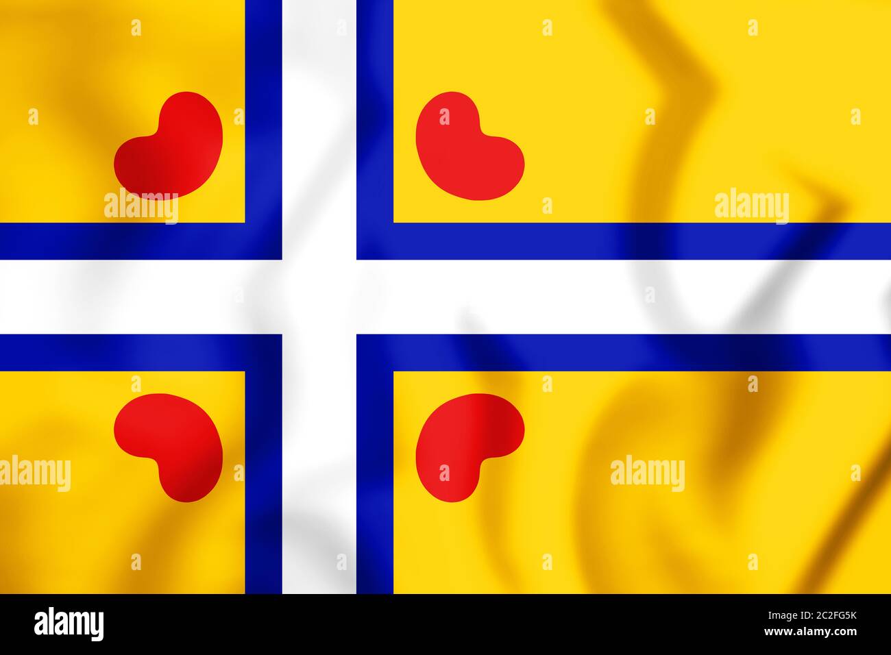 Tutti i flag di frisone. 3D'illustrazione. Foto Stock