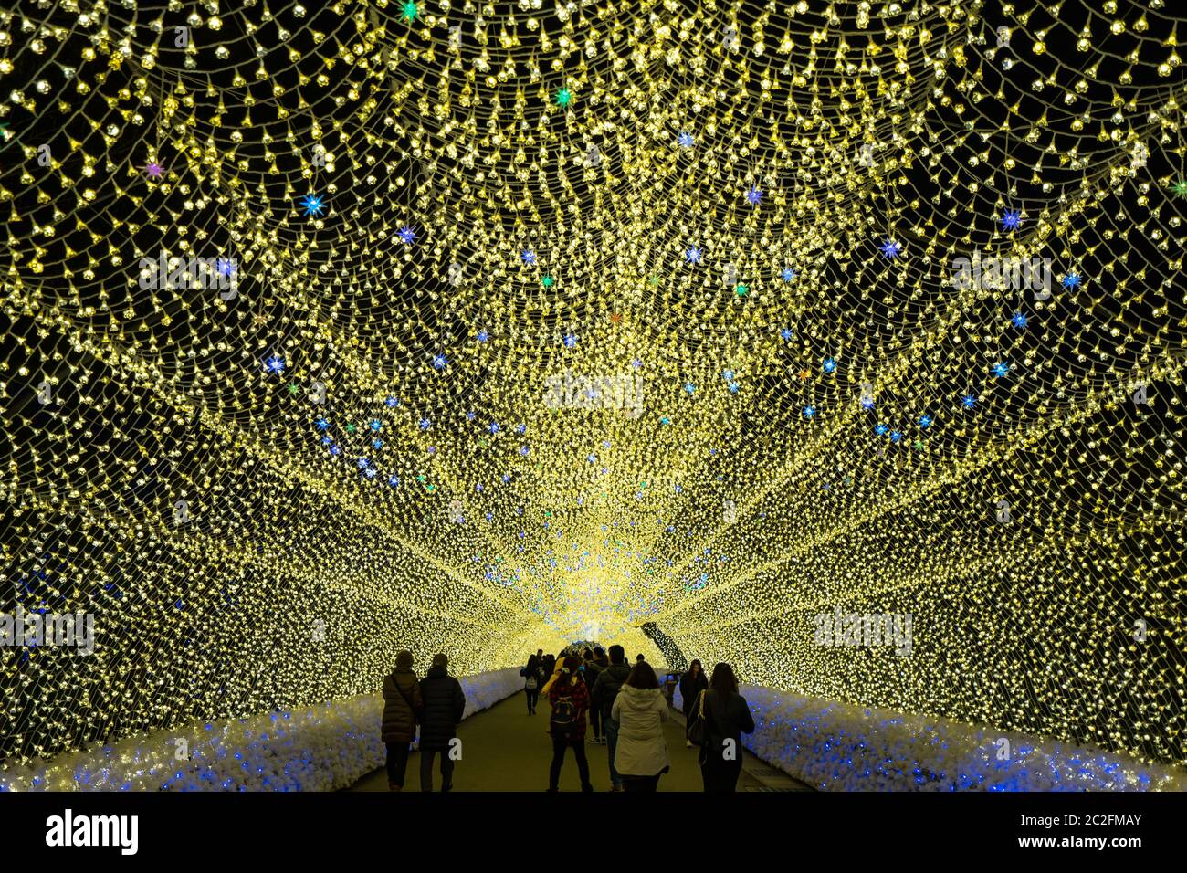 Nabana No Sato illuminazione invernale a Mie in Giappone. Foto Stock