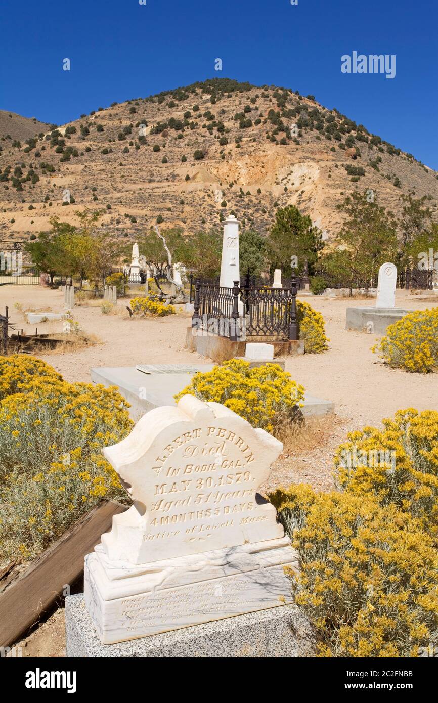 Silver Terrace Cemetery a Virginia City, Nevada, USA Foto Stock