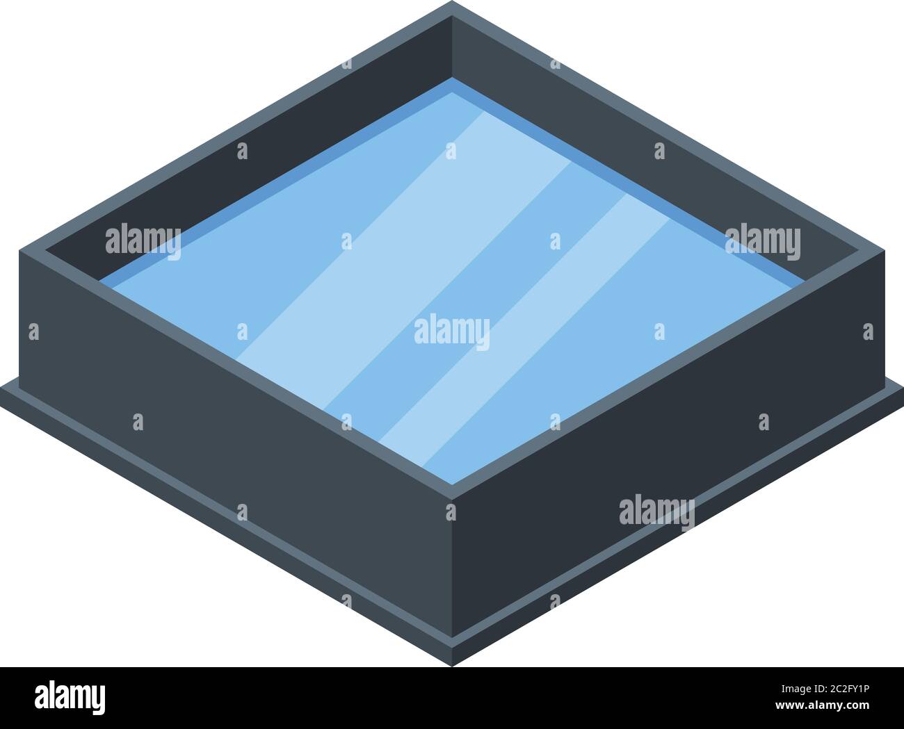 Icona di pesce quadrato, stile isometrico Illustrazione Vettoriale